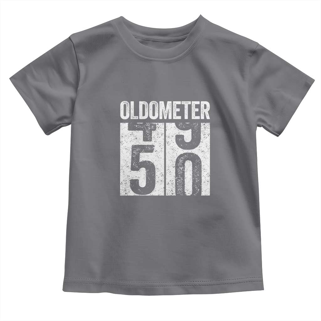 Oldometer 50 Birthday Toddler T Shirt Funny Vintage Aged to Perfection TS02 Charcoal Print Your Wear