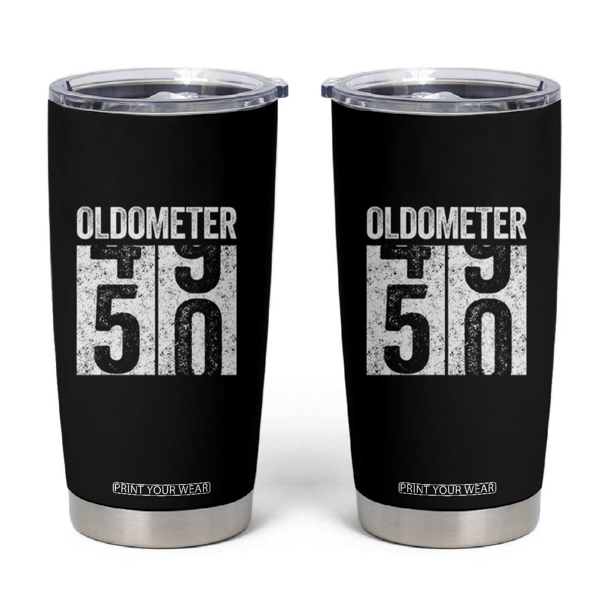 Oldometer 50 Birthday Tumbler Cup Funny Vintage Aged to Perfection TS02 Black Print Your Wear