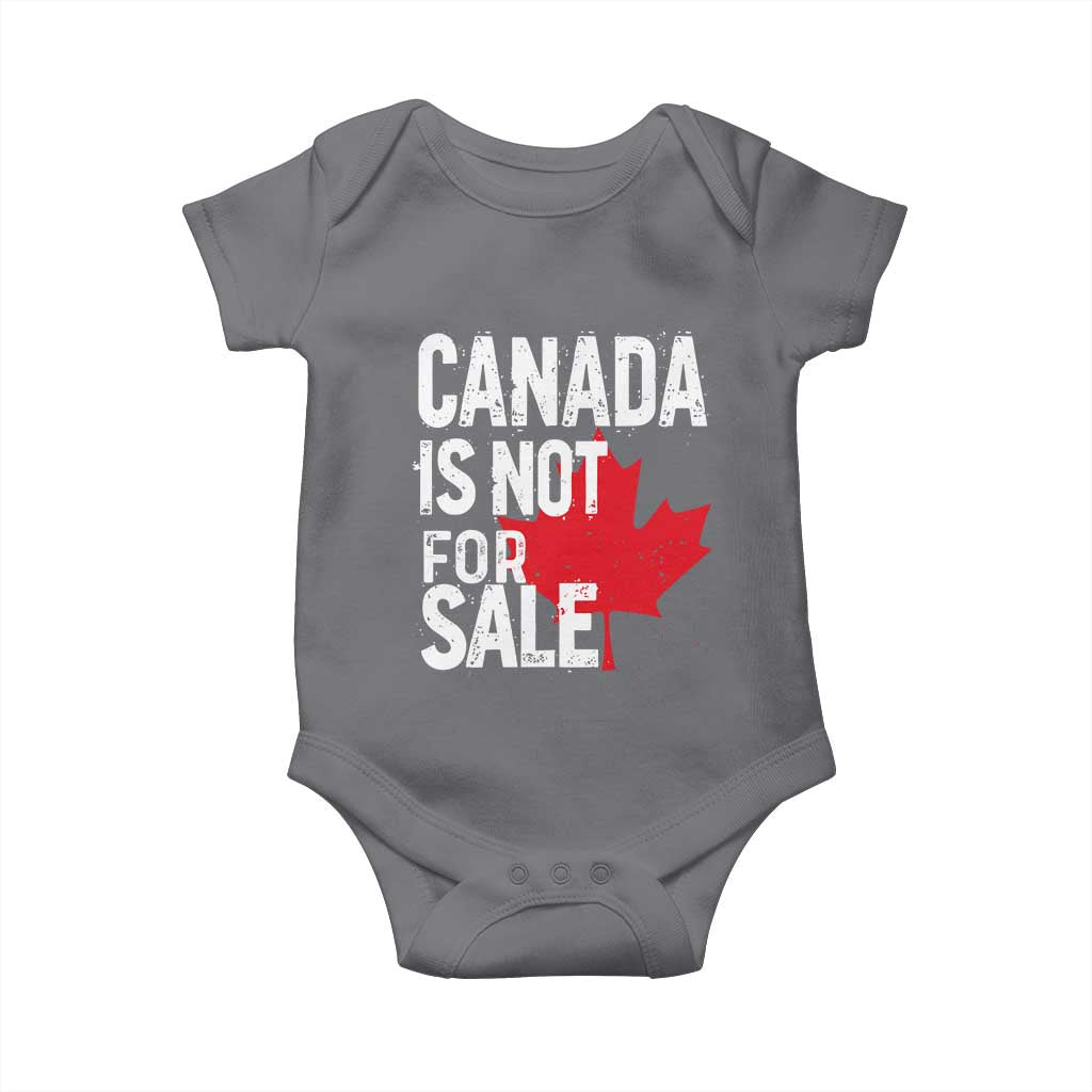 Canada Is Not For Sale Baby Onesie Distressed Vintage Canadian Maple Leaf TS02 Charcoal Print Your Wear