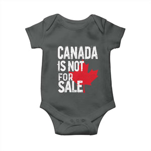 Canada Is Not For Sale Baby Onesie Distressed Vintage Canadian Maple Leaf TS02 Dark Heather Print Your Wear