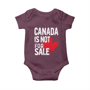 Canada Is Not For Sale Baby Onesie Distressed Vintage Canadian Maple Leaf TS02 Maroon Print Your Wear