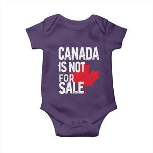 Canada Is Not For Sale Baby Onesie Distressed Vintage Canadian Maple Leaf TS02 Purple Print Your Wear
