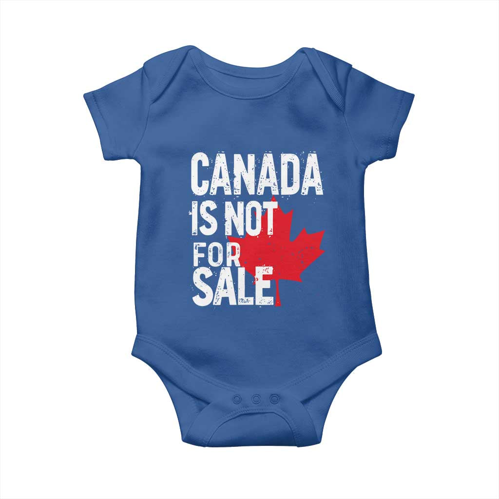 Canada Is Not For Sale Baby Onesie Distressed Vintage Canadian Maple Leaf TS02 Royal Blue Print Your Wear