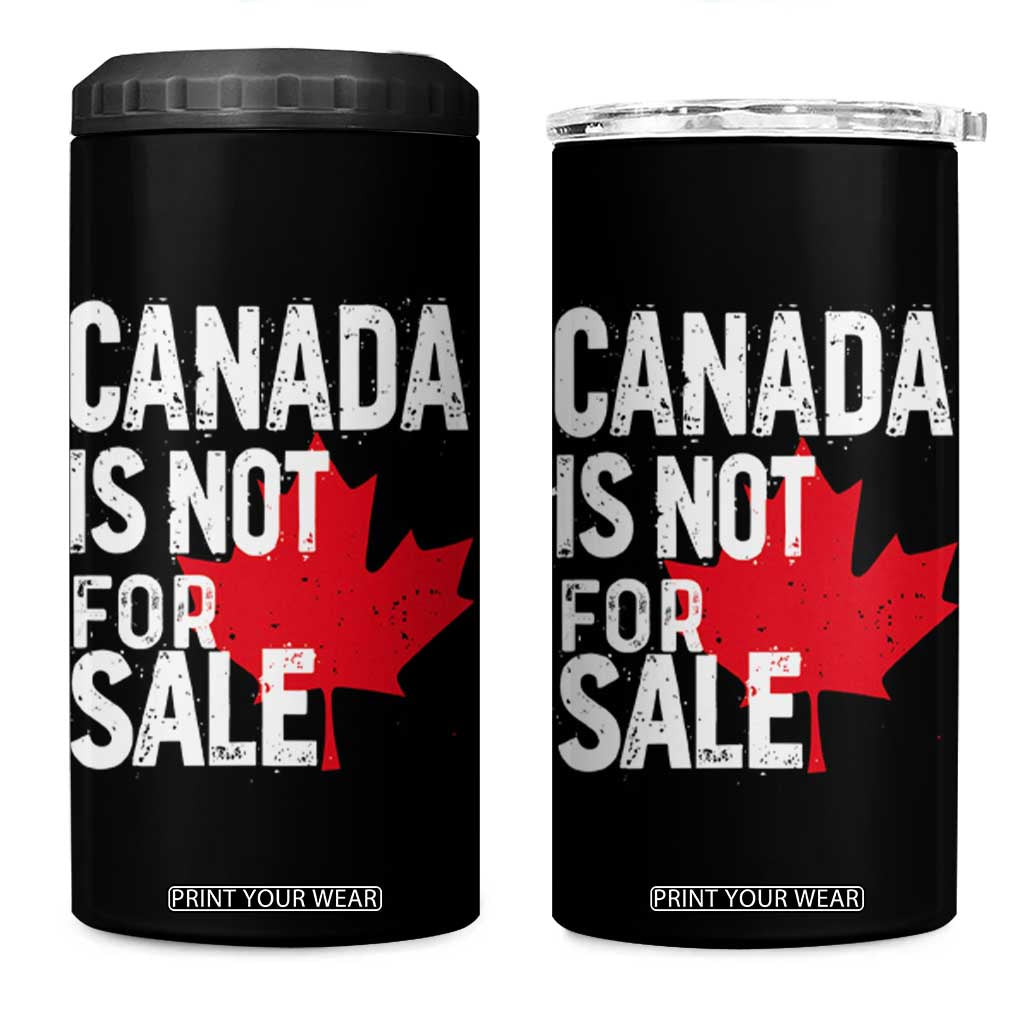 Canada Is Not For Sale 4 in 1 Can Cooler Tumbler Distressed Vintage Canadian Maple Leaf TS02 One Size: 16 oz Black Print Your Wear