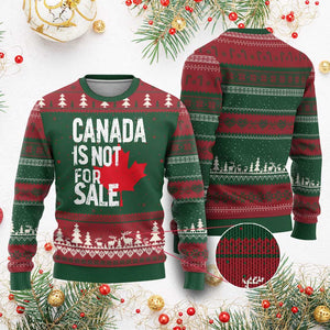 Canada Is Not For Sale Ugly Christmas Sweater Distressed Vintage Canadian Maple Leaf TS02 Red Green Print Your Wear