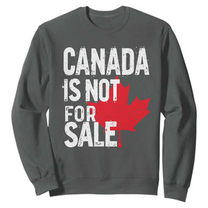 Canada Is Not For Sale Sweatshirt Distressed Vintage Canadian Maple Leaf TS02 Dark Heather Print Your Wear