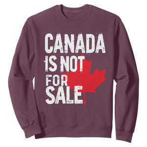 Canada Is Not For Sale Sweatshirt Distressed Vintage Canadian Maple Leaf TS02 Maroon Print Your Wear