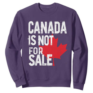 Canada Is Not For Sale Sweatshirt Distressed Vintage Canadian Maple Leaf TS02 Purple Print Your Wear