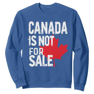 Canada Is Not For Sale Sweatshirt Distressed Vintage Canadian Maple Leaf TS02 Royal Blue Print Your Wear