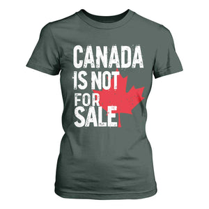 Canada Is Not For Sale T Shirt For Women Distressed Vintage Canadian Maple Leaf TS02 Dark Forest Green Print Your Wear