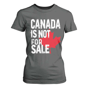 Canada Is Not For Sale T Shirt For Women Distressed Vintage Canadian Maple Leaf TS02 Dark Heather Print Your Wear