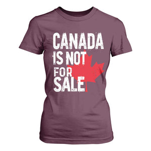 Canada Is Not For Sale T Shirt For Women Distressed Vintage Canadian Maple Leaf TS02 Maroon Print Your Wear