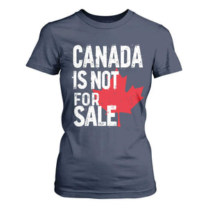 Canada Is Not For Sale T Shirt For Women Distressed Vintage Canadian Maple Leaf TS02 Navy Print Your Wear