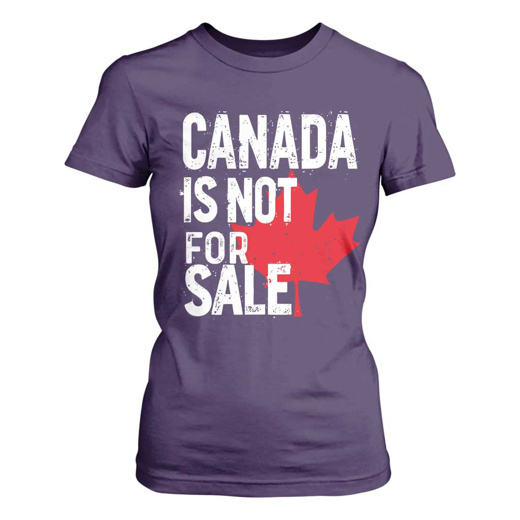 Canada Is Not For Sale T Shirt For Women Distressed Vintage Canadian Maple Leaf TS02 Purple Print Your Wear