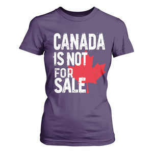 Canada Is Not For Sale T Shirt For Women Distressed Vintage Canadian Maple Leaf TS02 Purple Print Your Wear