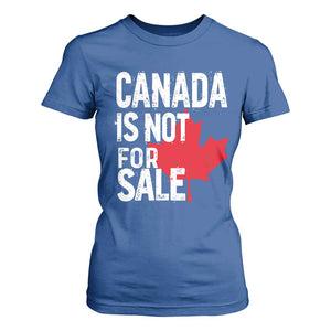 Canada Is Not For Sale T Shirt For Women Distressed Vintage Canadian Maple Leaf TS02 Royal Blue Print Your Wear