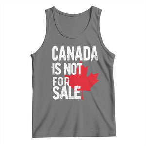 Canada Is Not For Sale Tank Top Distressed Vintage Canadian Maple Leaf TS02 Black Heather Print Your Wear