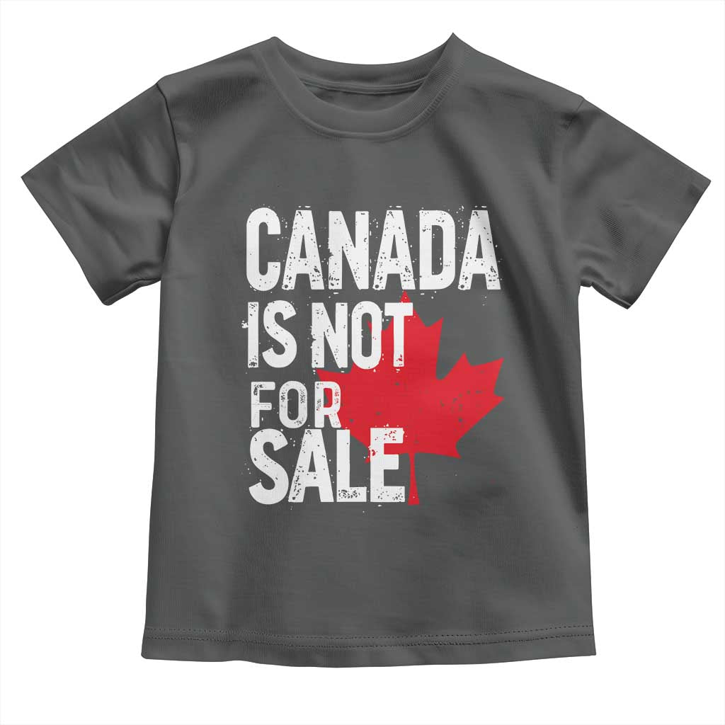 Canada Is Not For Sale Toddler T Shirt Distressed Vintage Canadian Maple Leaf TS02 Dark Heather Print Your Wear