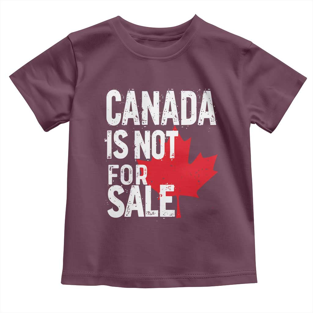 Canada Is Not For Sale Toddler T Shirt Distressed Vintage Canadian Maple Leaf TS02 Maroon Print Your Wear
