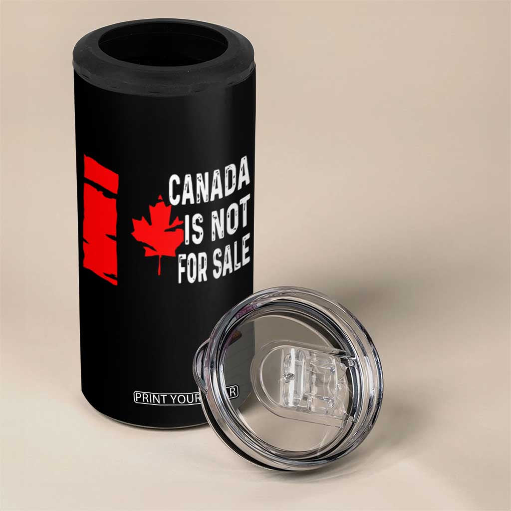Canada Is Not For Sale 4 in 1 Can Cooler Tumbler Maple Leaf Candadian Flag Distressed TS02 Print Your Wear