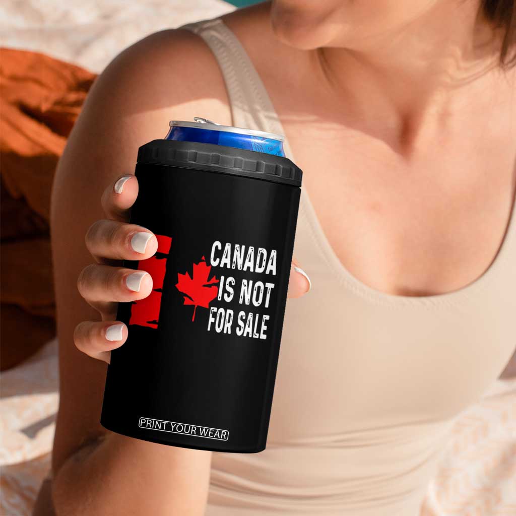 Canada Is Not For Sale 4 in 1 Can Cooler Tumbler Maple Leaf Candadian Flag Distressed TS02 Print Your Wear