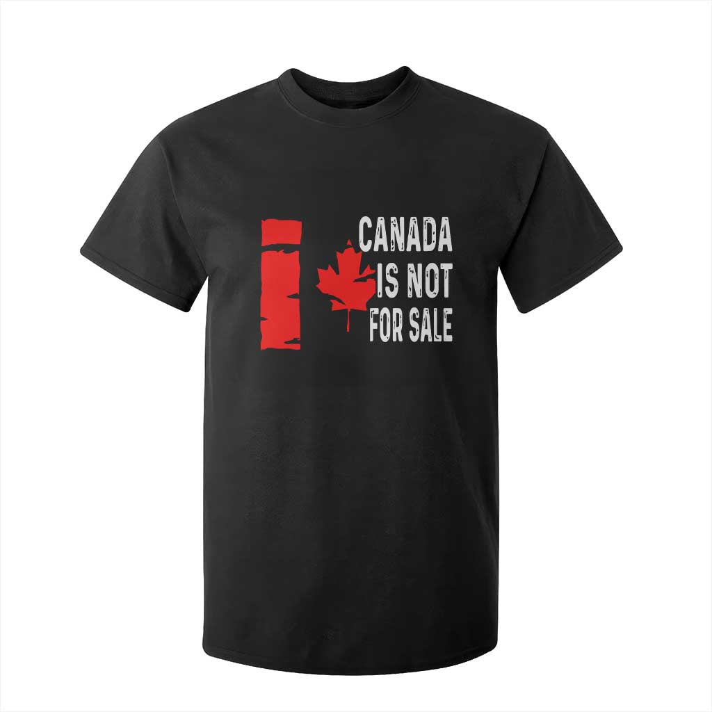 Canada Is Not For Sale T Shirt For Kid Maple Leaf Candadian Flag Distressed TS02 Black Print Your Wear