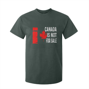 Canada Is Not For Sale T Shirt For Kid Maple Leaf Candadian Flag Distressed TS02 Dark Forest Green Print Your Wear