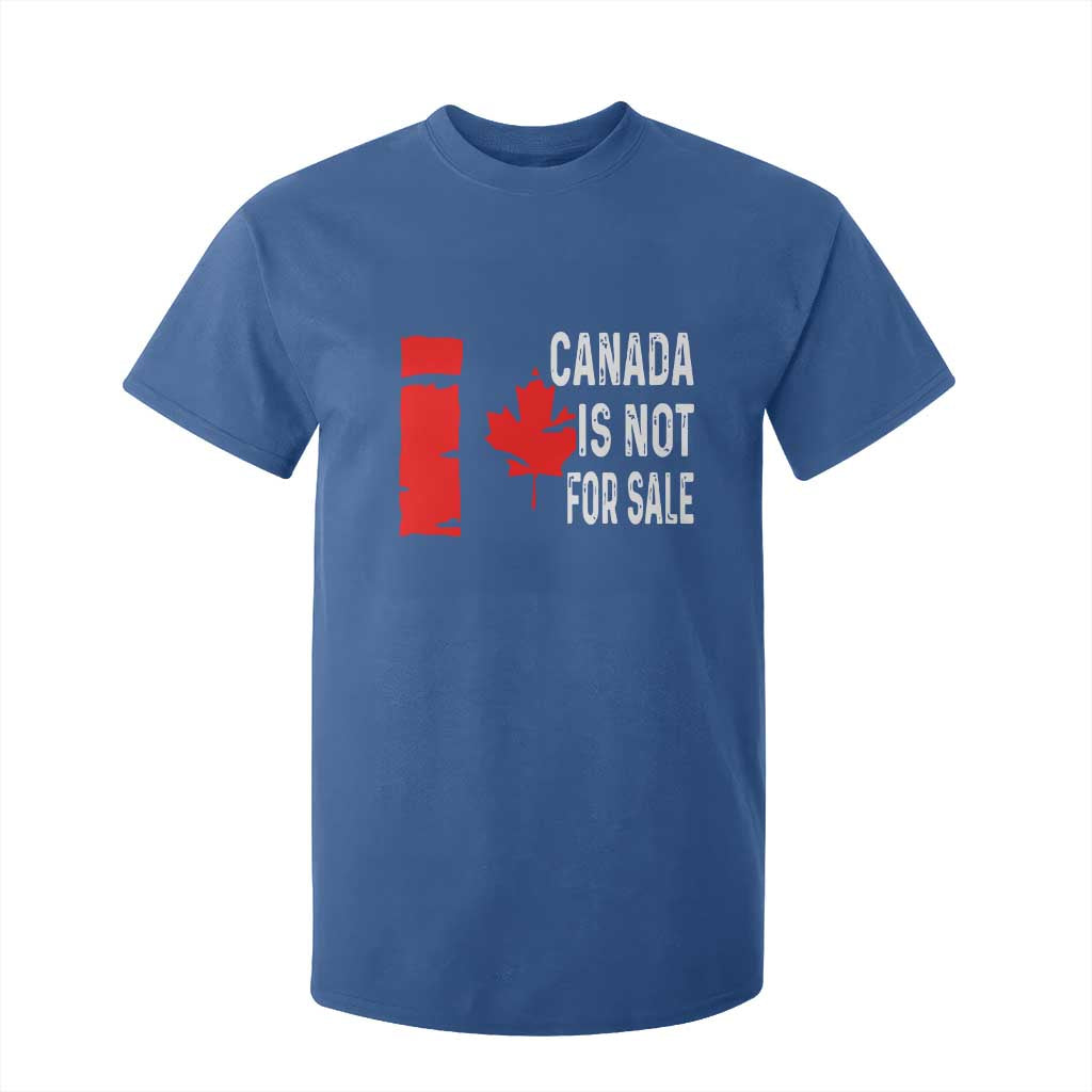 Canada Is Not For Sale T Shirt For Kid Maple Leaf Candadian Flag Distressed TS02 Royal Blue Print Your Wear