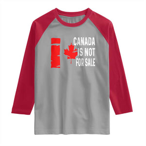 Canada Is Not For Sale Raglan Shirt Maple Leaf Candadian Flag Distressed TS02 Sport Gray Red Print Your Wear