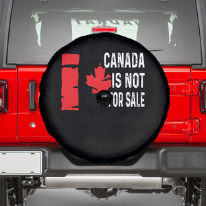 Canada Is Not For Sale Spare Tire Cover Maple Leaf Candadian Flag Distressed TS02 Black Print Your Wear