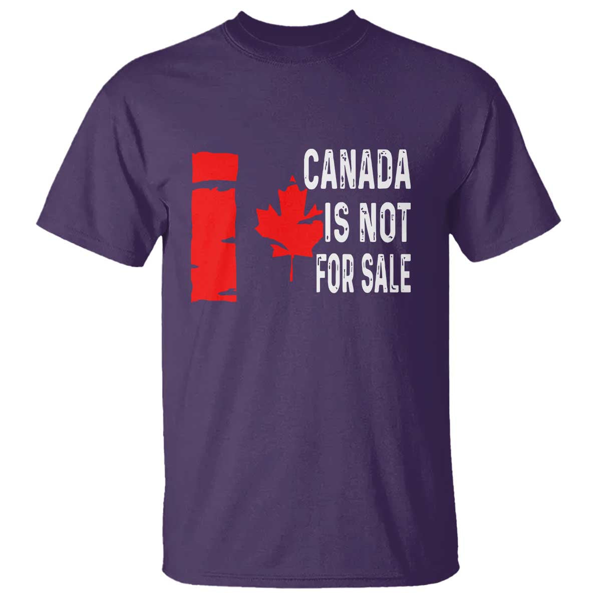 Canada Is Not For Sale T Shirt Maple Leaf Candadian Flag Distressed TS02 Purple Print Your Wear