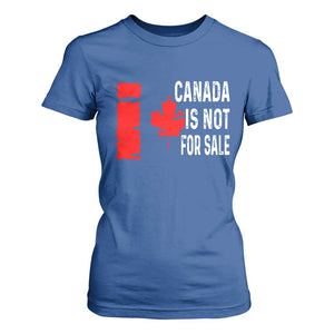 Canada Is Not For Sale T Shirt For Women Maple Leaf Candadian Flag Distressed TS02 Royal Blue Print Your Wear