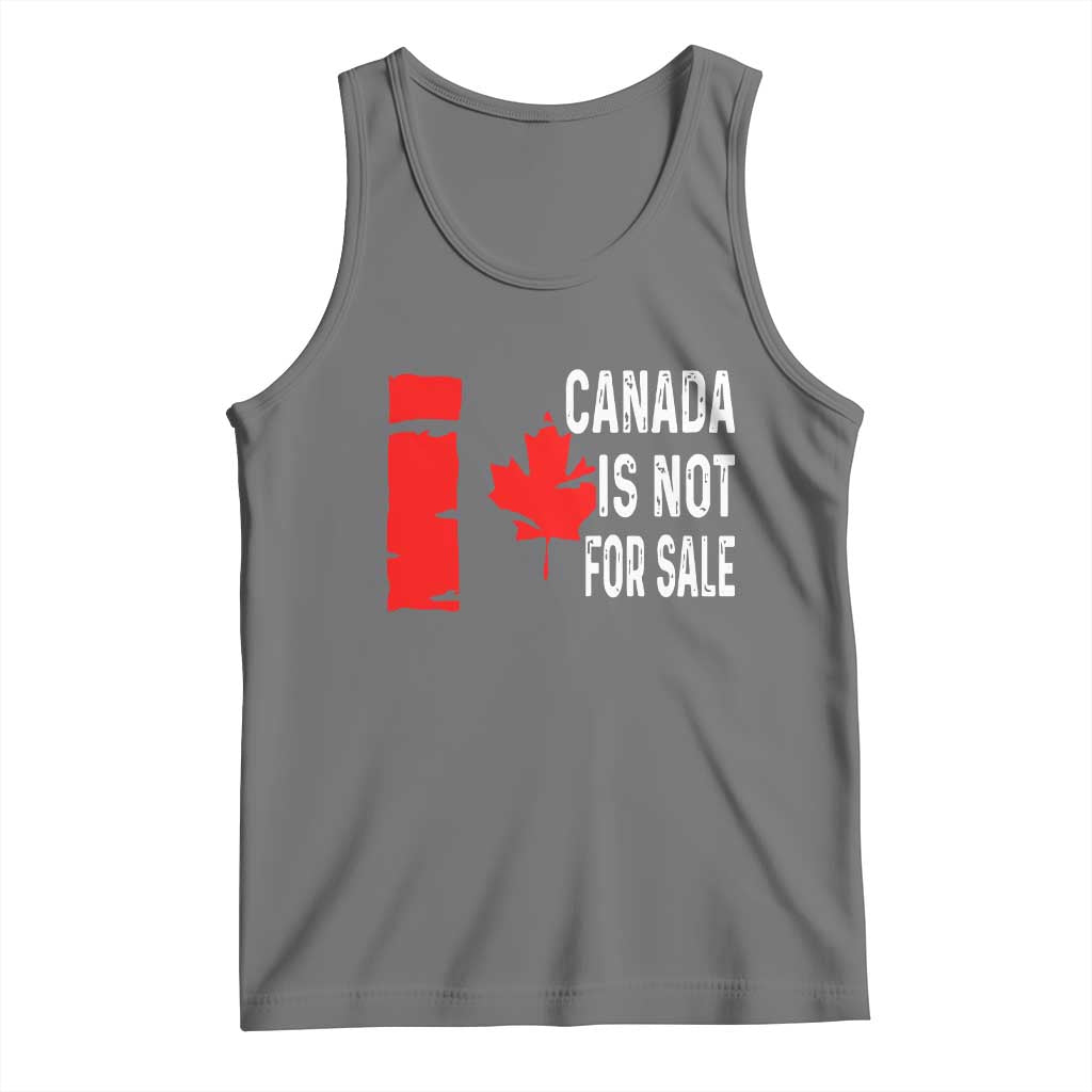 Canada Is Not For Sale Tank Top Maple Leaf Candadian Flag Distressed TS02 Black Heather Print Your Wear