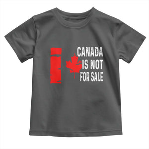 Canada Is Not For Sale Toddler T Shirt Maple Leaf Candadian Flag Distressed TS02 Dark Heather Print Your Wear