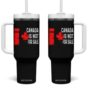 Canada Is Not For Sale Tumbler With Handle Maple Leaf Candadian Flag Distressed TS02 One Size: 40 oz Black Print Your Wear