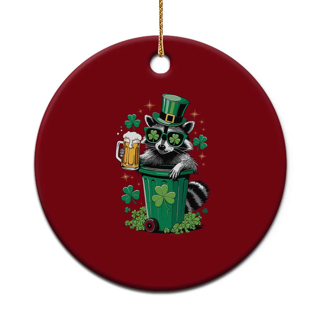 Funny St.Patrick's Day Raccoon Ceramic Ornament Patrick Drinking Irish TS02 1pc Red Print Your Wear
