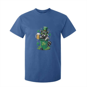 Funny St.Patrick's Day Raccoon T Shirt For Kid Patrick Drinking Irish TS02 Royal Blue Print Your Wear