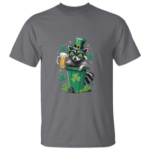 Funny St.Patrick's Day Raccoon T Shirt Patrick Drinking Irish TS02 Charcoal Print Your Wear