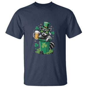Funny St.Patrick's Day Raccoon T Shirt Patrick Drinking Irish TS02 Navy Print Your Wear