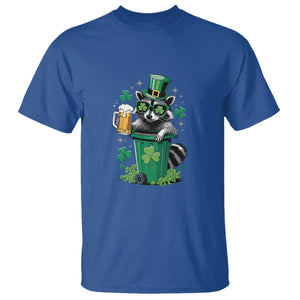Funny St.Patrick's Day Raccoon T Shirt Patrick Drinking Irish TS02 Royal Blue Print Your Wear