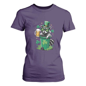 Funny St.Patrick's Day Raccoon T Shirt For Women Patrick Drinking Irish TS02 Purple Print Your Wear