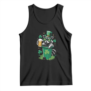 Funny St.Patrick's Day Raccoon Tank Top Patrick Drinking Irish TS02 Black Print Your Wear