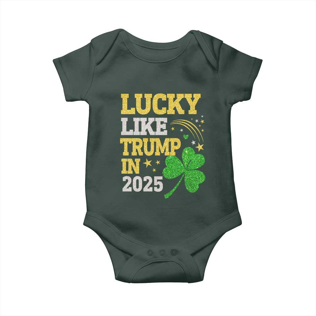 Lucky Like Trump in 2025 Baby Onesie Funny St Patrick's Day Shamrock TS02 Print Your Wear