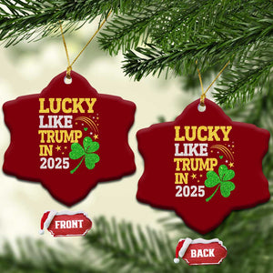 Lucky Like Trump in 2025 Ceramic Ornament Funny St Patrick's Day Shamrock TS02 Print Your Wear