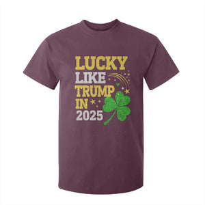 Lucky Like Trump in 2025 T Shirt For Kid Funny St Patrick's Day Shamrock TS02 Maroon Print Your Wear
