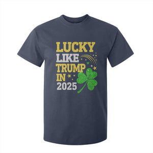 Lucky Like Trump in 2025 T Shirt For Kid Funny St Patrick's Day Shamrock TS02 Navy Print Your Wear
