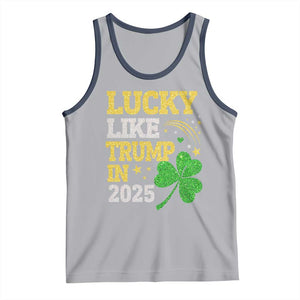 Lucky Like Trump in 2025 Tank Top Funny St Patrick's Day Shamrock TS02 Athletic Heather Navy Print Your Wear