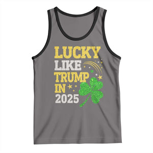 Lucky Like Trump in 2025 Tank Top Funny St Patrick's Day Shamrock TS02 Deep Heather Black Print Your Wear