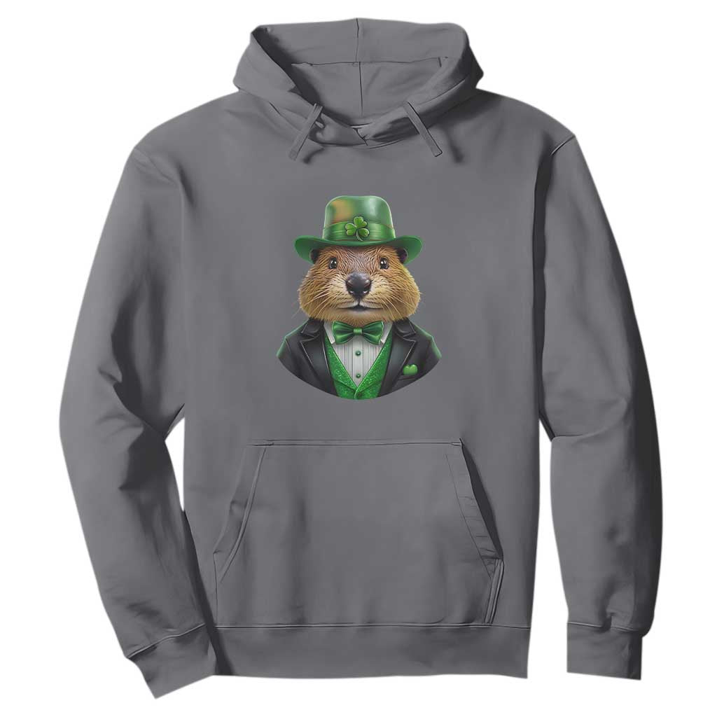 Funny Groundhog Leprechaun Hoodie Woodchuck Happy St Patrick's Day TS02 Charcoal Print Your Wear