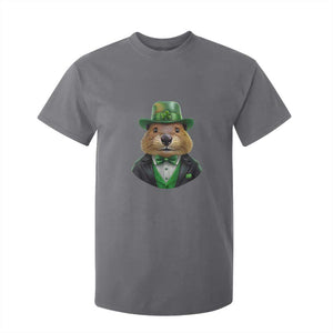 Funny Groundhog Leprechaun T Shirt For Kid Woodchuck Happy St Patrick's Day TS02 Charcoal Print Your Wear